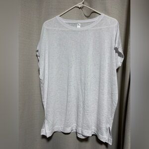 Athleta linen blend white top